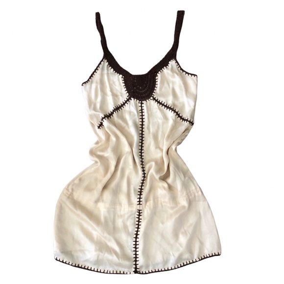 Monday Swimwear Dresses & Skirts - Vintage Cream Crotchet & Silk Dress